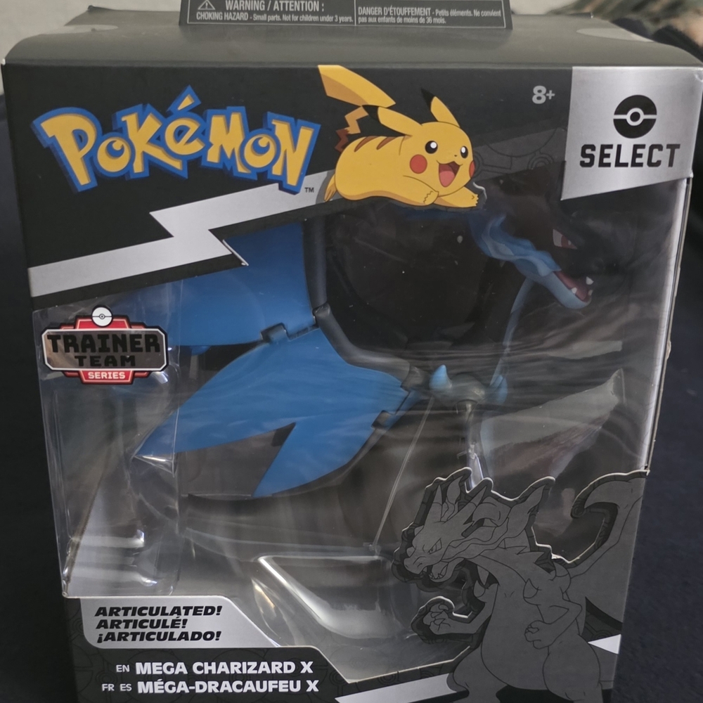 Mega Charizard X Action Figure - Black and Blue